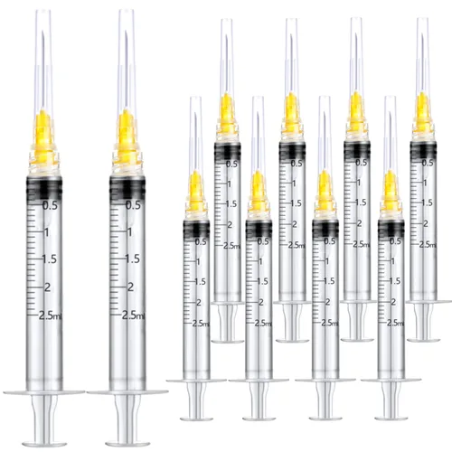 Vista 5 de Paquete de 100 jeringas de plástico desechables de 0.0 fl oz y 1 cc con 25 Ga, paquete estéril individualmente