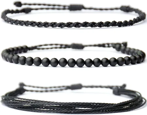 Vista 61 de Pulsera curativa hecha a mano con cuentas de piedra natural, regalo para hombres, pulsera de cuerda ajustable
