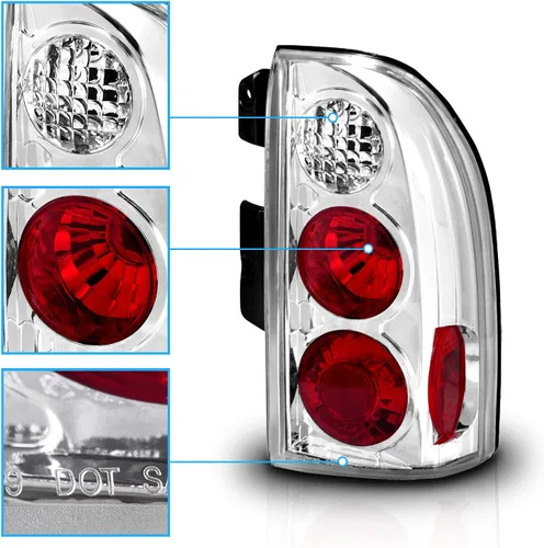 Vista 3 de AmeriLite - Conjunto de luces traseras de freno de repuesto cromadas para Suzuki Grand Vitara - Lado del pasajero y del conductor