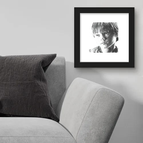Vista 3 de Trends International Gallery Pops Star Wars: Saga - Young Anakin Skywalker - Arte de pared, versión enmarcada negra, 12 x 12 pulgadas