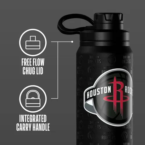 Vista 5 de Hydrapeak x NBA Botella de agua activa con licencia oficial de Houston Rockets de 26 onzas con tapa de sorbo y asa, reutilizable, acero inoxidable