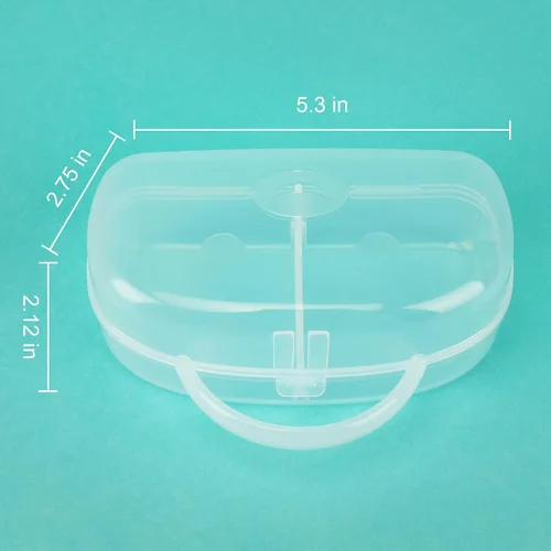 Vista 7 de Accmor Funda para chupete, contenedor para chupete puede almacenar 2 chupetes, funda para chupete de bebé para viajes, sin BPA, transparente