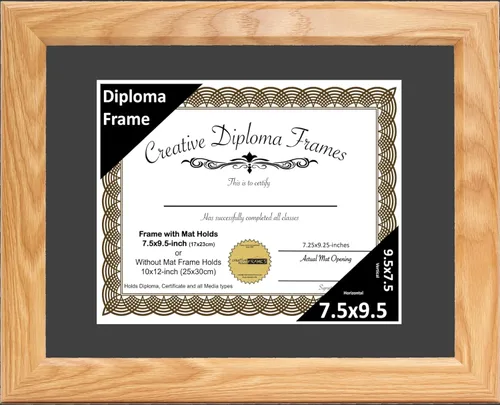 Vista 28 de Creative Picture Frames Marco de diploma con acabado de roble de 6 x 8 pulgadas, con caballete de vidrio negro y colgadores de pared instalados