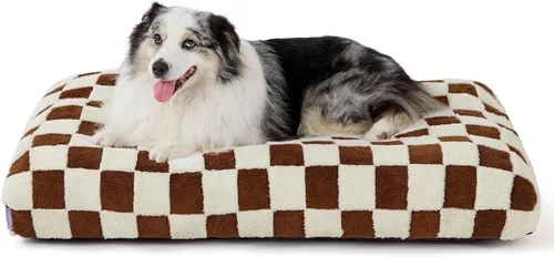 Vista 22 de LE SURE - Cama pequeña para perro con espuma triturada gruesa, cama para interiores con funda afelpada extraíble y base antideslizante, verde