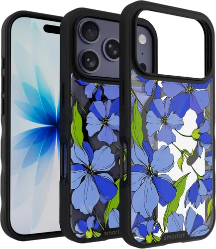 Vista 51 de Smartish® - Funda MagSafe transparente para iPhone 17, Gripmunk, funda delgada magnética [ligera + protectora], cubierta de agarre delgada Flores