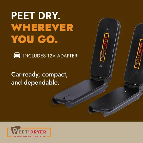 Vista 2 de PEET, GO! Secadora portátil de 2 zapatos, secador eléctrico de botas con adaptador de corriente para vehículos, secadora para botas de trabajo