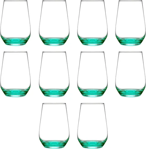 Vista 11 de DISCOUNT PROMOS Juego de copas de vino de Silicia de 10 vasos sin tallo, 16 onzas, texto personalizado, logotipo, transparente, similar a un orbe