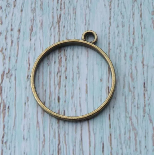 Vista 4 de sowaka 20 piezas de bisel abierto para colgante hueco de resina redondo de metal multicolor kits de fabricación de joyas suministros