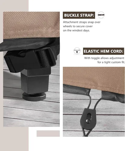 Vista 3 de ULTCOVER Cubierta rectangular para mesa de fogata de gas, 48 x 28 pulgadas, impermeable, resistente al agua