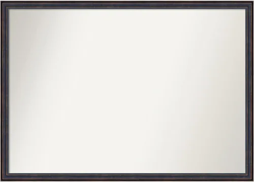 Vista 30 de Amanti Art Espejo de baño de bronce para sobre el fregadero, 25 x 26 pulgadas, espejo rectangular de bronce oscuro, marco de madera tradicional