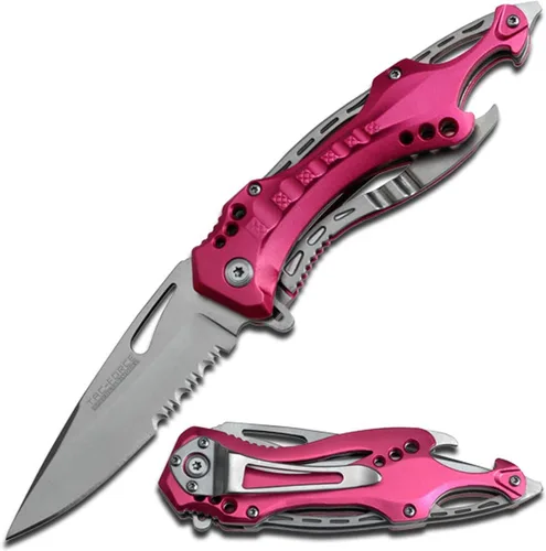 Vista 15 de Tac Force Serie TF-705, cuchillo plegable táctico, apertura asistida, hoja semidentada, 4-1/2 pulgadas cerrado, negro