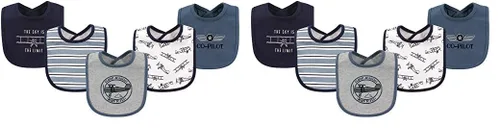 Vista 36 de Hudson Baby Baberos unisex de algodón para bebé, nube rosa, talla única (paquete de 2)