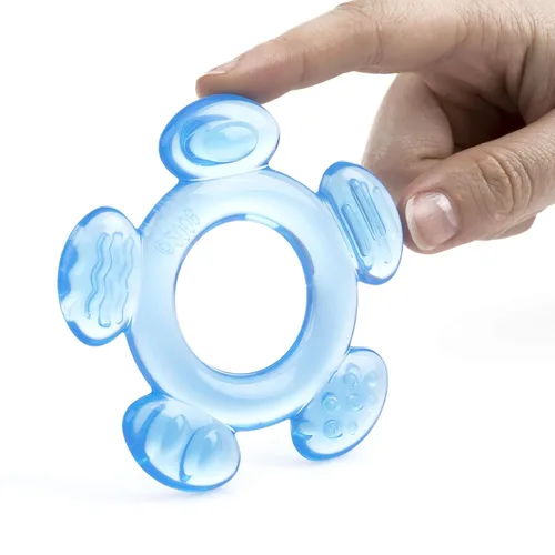 Vista 5 de Nuby Juego de mordedor de tres pasos Paquete de 3 9.8 ft+ Superficies de dentición suaves y duras