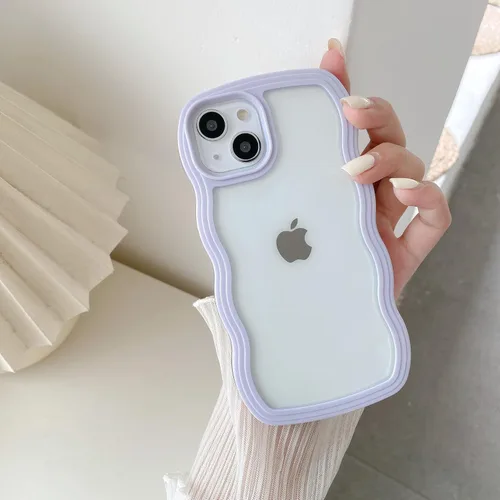 Vista 36 de QLTYPRI Funda compatible con iPhone 7/8/SE, bonita funda transparente con marco ondulado rizado para niñas y mujeres, funda protectora de TPU