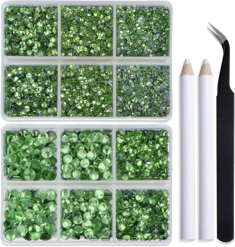 Vista 119 de Bymitel Hotfix - Gemas redondas de diamantes de imitación de cristal para manualidades, mezcla de 6 tamaños con kit de lápiz de cera, negro