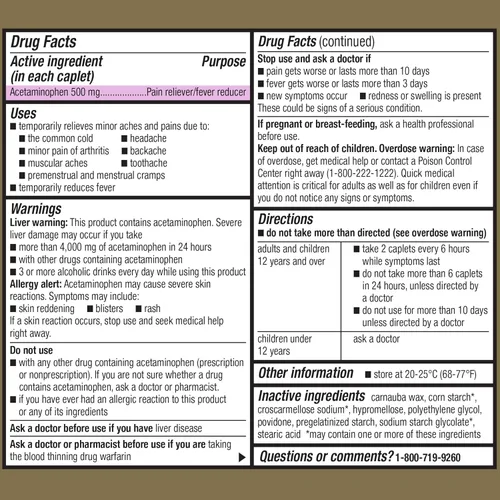 Vista 5 de GoodSense Alivio del dolor extra fuerte, cápsulas de acetaminofeno, 500 mg, 500