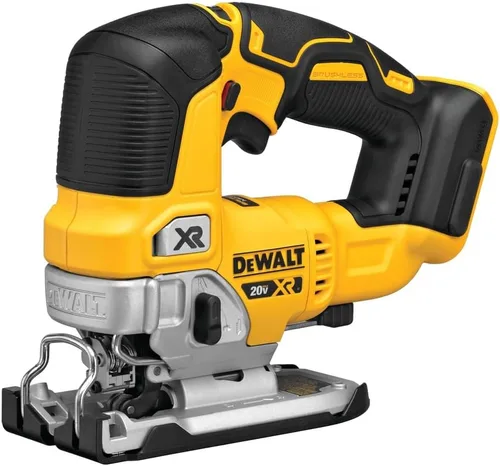 Vista 8 de DEWALT 20 V Max* Kit combinado de 3 herramientas, enrutador inalámbrico sin escobillas, lijadora orbital aleatoria, sierra caladora, batería
