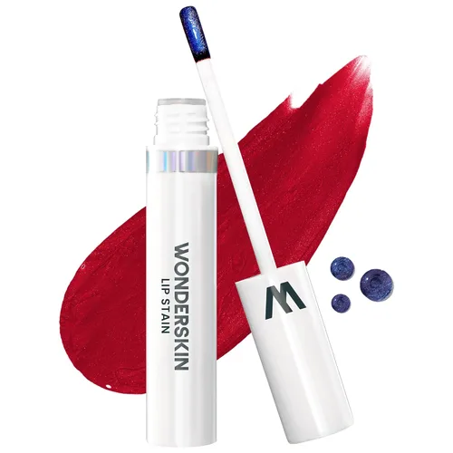 Vista 29 de Wonderskin Wonder Blading - Mascarilla labial de larga duración, resistente al agua, tinte labial rojo, no mancha, (Hayley Masque)