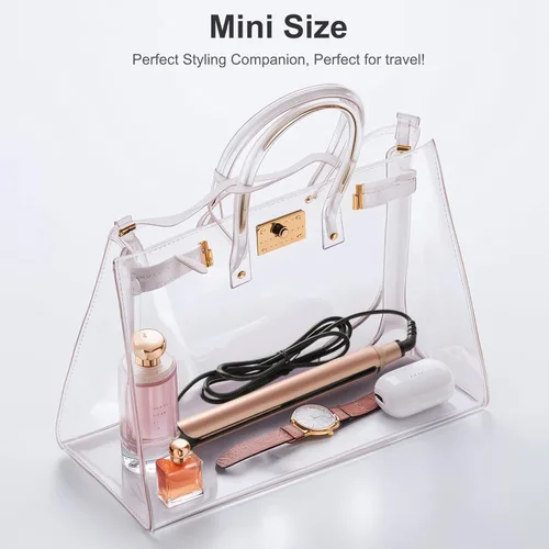 Vista 6 de Mini plancha plana, mini plancha de pelo de cerámica para cabello corto, rizos y flequillo, planchas planas pequeñas de doble voltaje para viajes