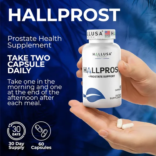 Vista 3 de Hallusa Natural Próstata Inflamada - Prostatitis - Pastillas para la próstata - HALLPROST 60 CAPSULAS