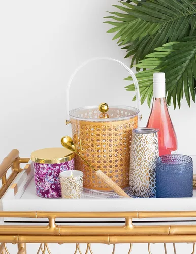 Vista 5 de Lilly Pulitzer - Vaso de champán sin tallo de 10 onzas, pequeño vaso de acero inoxidable con tapa, copa de metal aislada de doble pared, cereza