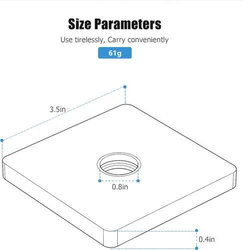 Vista 7 de Cubierta cuadrada para brida de ducha, 3.5 pulgadas, brida universal moderna para brazo de ducha, placa de cubierta de repuesto de gran