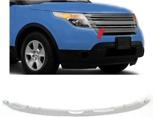 KUAFU Moldura de parrilla inferior compatible con Ford Explorer 2011-2015 Base Limited XLT Moldura de parrilla delantera cromada de reemplazo para