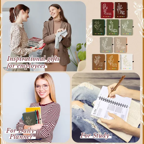 Vista 7 de Dispowreath 20 Sets/40 Pcs Employee Appreciation Gifts Bulk A6 Inspirational Journal with Ballpoint Pen and Sticky Note Thank You Notebook for Staff