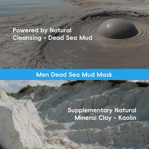 Vista 5 de iiniim Oil Control Facial Mud Mask for Men Deeply Cleanse Pores Daily Face Care Purifying Mask 4.23 oz Black One