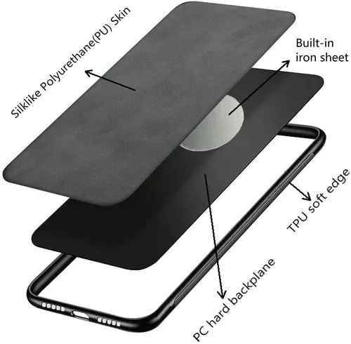 Vista 3 de Kepuch Silklike - Funda para Redmi Note 10 Pro/Pro Max - Cubierta de parachoques con placa de metal incorporada para Redmi Note 10 Pro/Pro Max