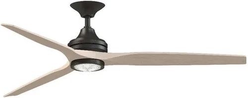 Vista 7 de Fanimation Spitfire DC Custom 64 inch Flush Indoor/Outdoor Ceiling Fan with LED CCT Select Light Kit - Antique Graphite with Black blades