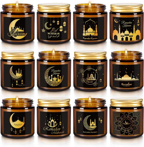 Vista 8 de Juego de 16 velas perfumadas de Navidad, velas de aromaterapia de 2.5 onzas, regalo para mujeres, 16 fragancias, velas de cera de soja para Navidad