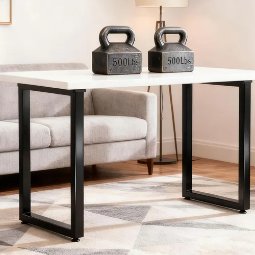 Vista 6 de Taelakeni Patas de mesa de escritorio de metal de 28 pulgadas, patas de mesa de comedor de estilo industrial resistente con almohadillas de pies