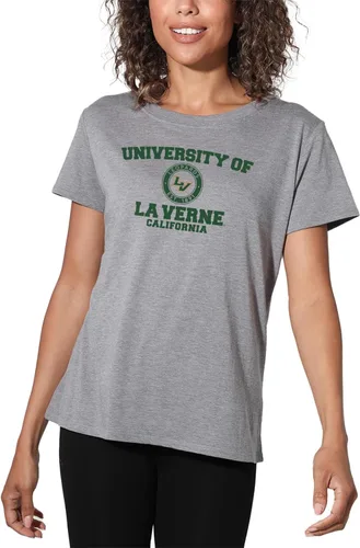 Vista 168 de Colección oficial de camisetas sueltas con logotipo de círculo envejecido universitario para mujer, jaspeado atlético