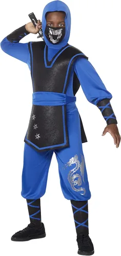 Spirit Halloween Disfraz de Ninja Ultimate Azul para Niños | Completo con Accesorios