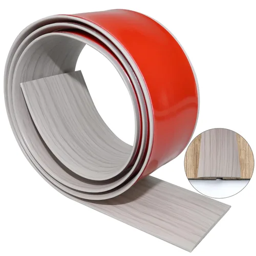 Vista 19 de Tira de transición de suelo de 1.57 pulgadas, tira de transición de vinilo plano autoadhesiva con respaldo fuerte, grano de madera de 1.6 in, 3.28