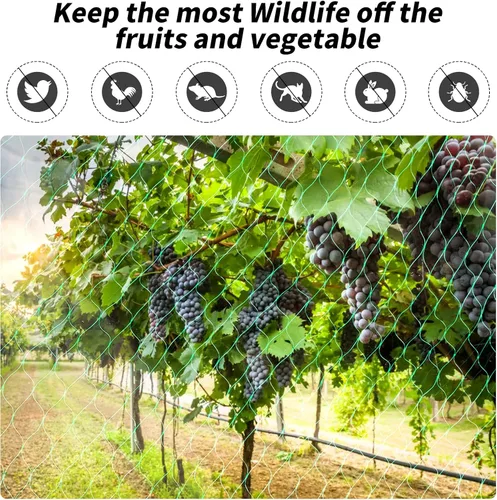 Vista 5 de Kikhope - Red para pájaros de 16 pies x 65 pies, red antipájaros para proteger verduras, frutas y plantas