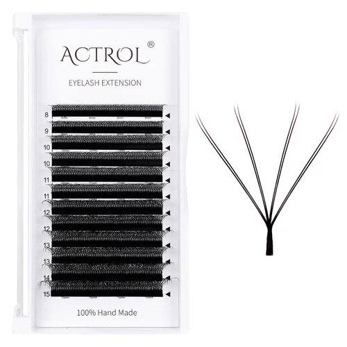 Vista 35 de YY - Extensiones de pestañas negras rizadas C 0.002 in, 0.315 in, extensión de volumen de pestañas, abanicos fáciles, 4D en forma de Y, pestañas