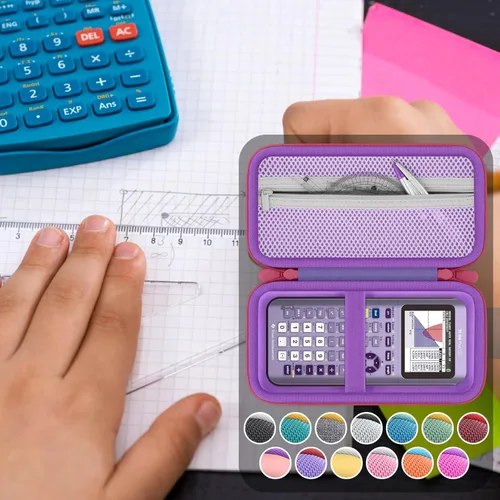 Vista 9 de Funda de calculadora compatible con Texas Instruments TI-84 Plus CE/TI-84 Plus/TI-Nspire CX II CAS/TI-Nspire CX II/TI-83 Plus/TI-89 Titanium