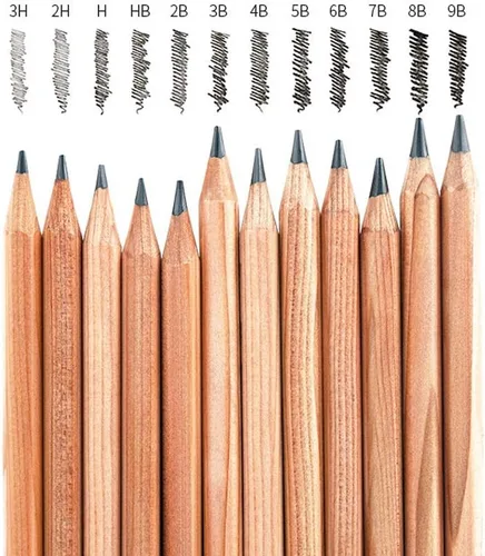 YYMIYU Dibujo Pintura Lápiz de Madera Lápiz de Boceto 12 Lápices por Caja (2B)
