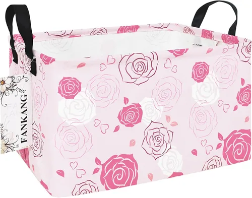 Vista 24 de FANKANG - Cestos de almacenamiento, cesta de lavandería plegable de lona para cuarto infantil con revestimiento impermeable de PE, grandes cestas