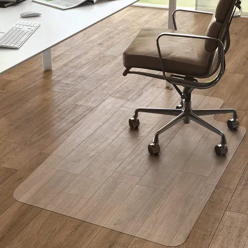 Kuyal Alfombrilla para Silla, Alfombrilla Rodante para Suelo de Madera Dura, 114,3 x 134,6 cm, Protector de Suelo de PVC Transparente para Oficina