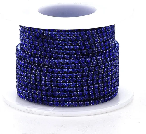 Vista 8 de Fashewelry - Cadena de diamantes de imitación de 9 metros (10 yardas) con cristal de 2 mm, diamantes de imitación plateados pequeños, ribete