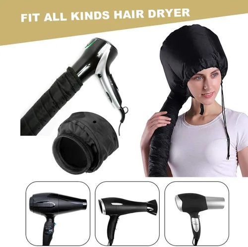 Vista 3 de Juego de accesorios para secador de pelo de capó, suave y ajustable para secador de pelo de mano, incluye banda para la cabeza para secar, peinar