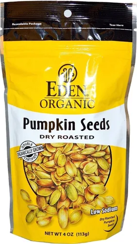 Eden Semillas de calabaza orgánicas, tostadas en seco, 4 onzas