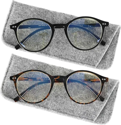 Vista 5 de Yogo Vision Blue Light Blocking Glasses Men Women Computer Anti Eyestrain Glasses Round Frame Blue Light Blocker Eyeglasses