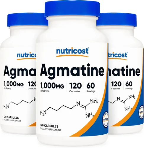 Vista 9 de Nutricost Sulfato de agmatina 1000 mg, 120 cápsulas (2 botellas) - Sin gluten, sin OMG, 500 mg por cápsula