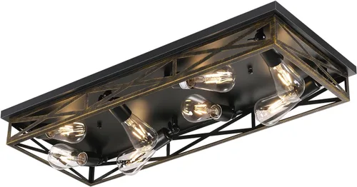 Vista 12 de Lámpara de techo rústica de granja para cocina, accesorios de iluminación de 6 luces para pasillo con montaje empotrado en el techo, lámpara
