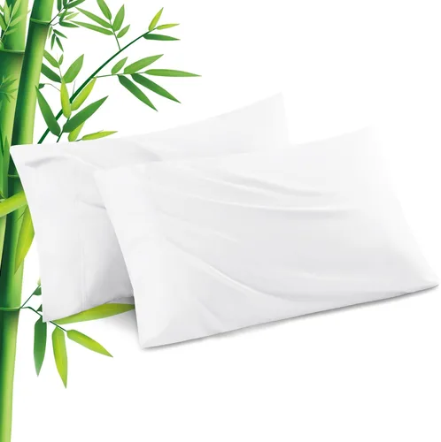 Vista 32 de Fundas de Almohada Tamaño Estándar Paquete de 2, Fundas de Almohada de Viscosa Refrescante con Cierre de Sobre, Fundas de Almohada Frescas