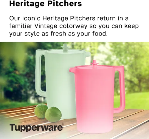 Vista 2 de Tupperware Heritage - Jarra de 1 galón en menta, apta para lavavajillas y sin BPA